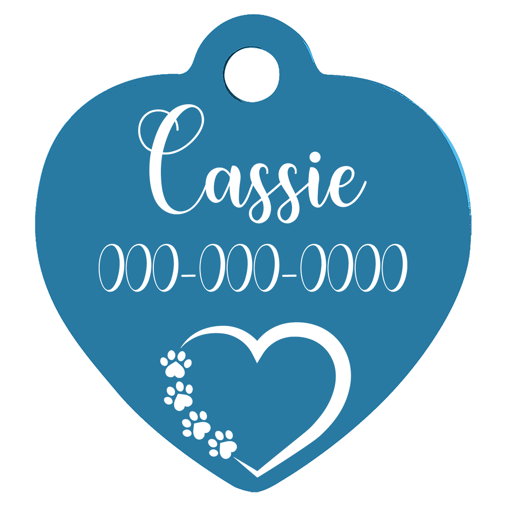 Heart Shaped Anodized Aluminum Pet Tags
