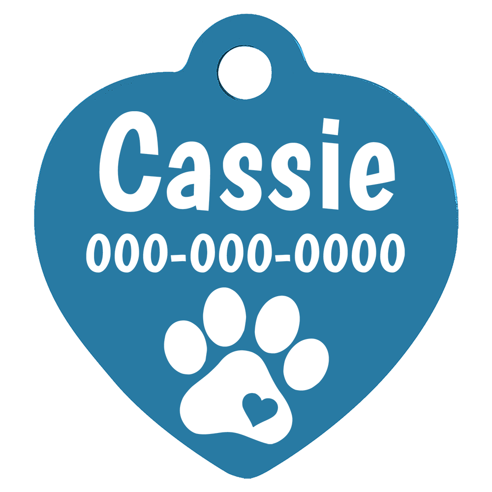 Heart Shaped Anodized Aluminum Pet Tags