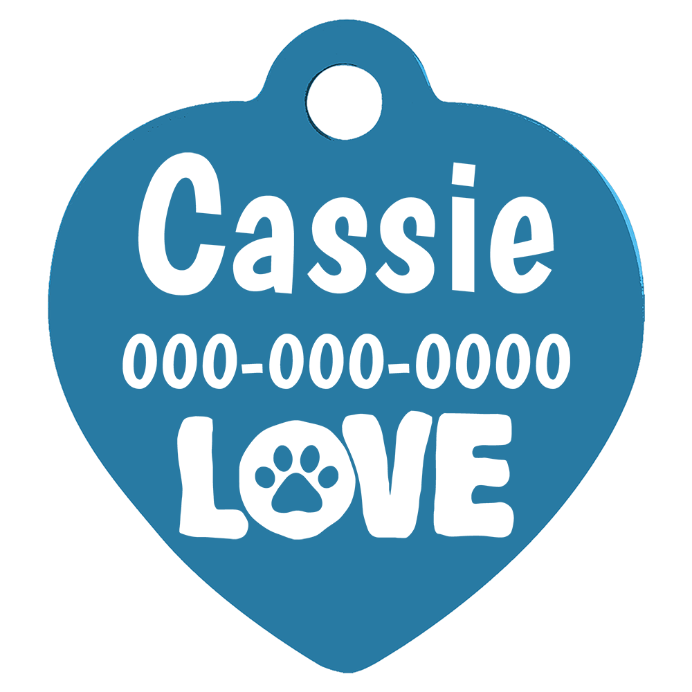 Heart Shaped Anodized Aluminum Pet Tags