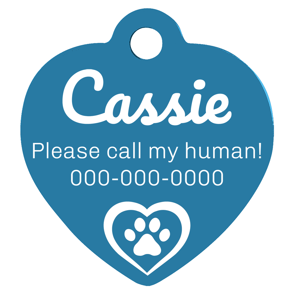 Heart Shaped Anodized Aluminum Pet Tags