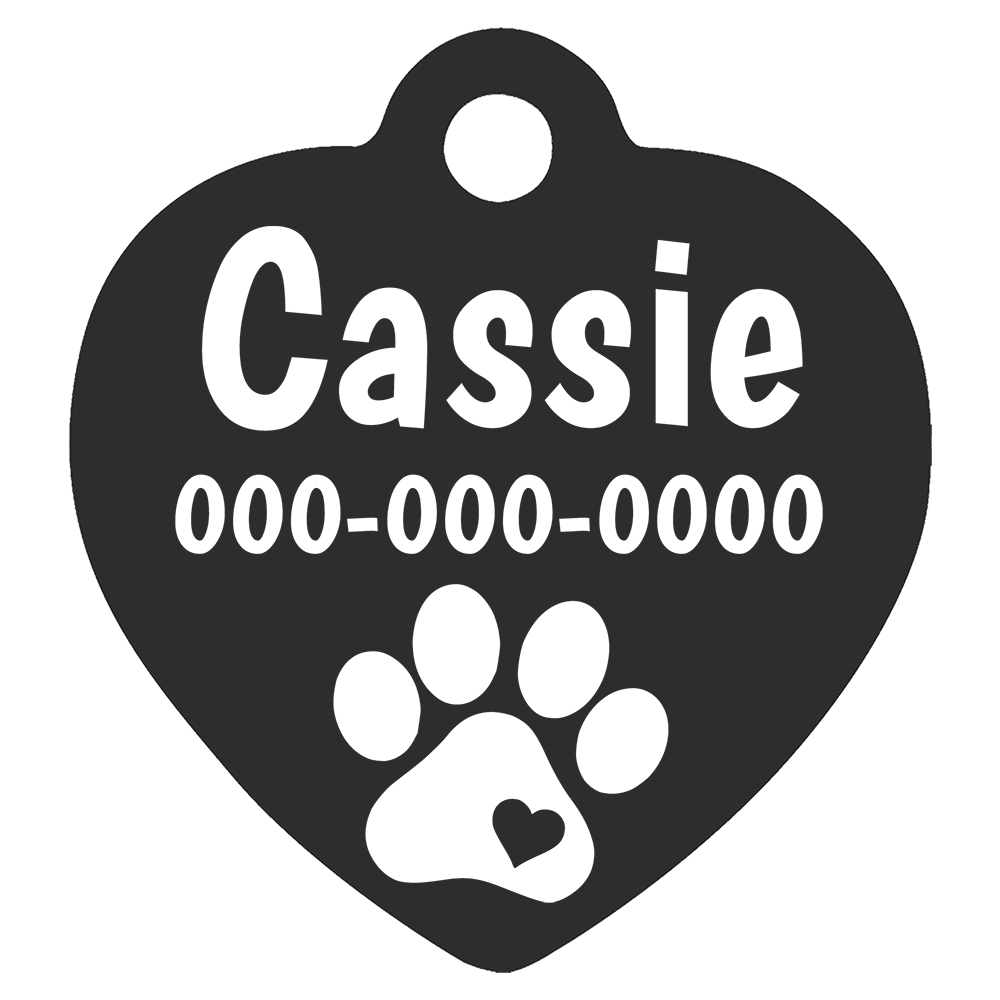 Heart Shaped Anodized Aluminum Pet Tags