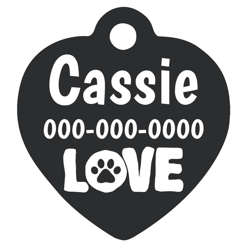 Heart Shaped Anodized Aluminum Pet Tags