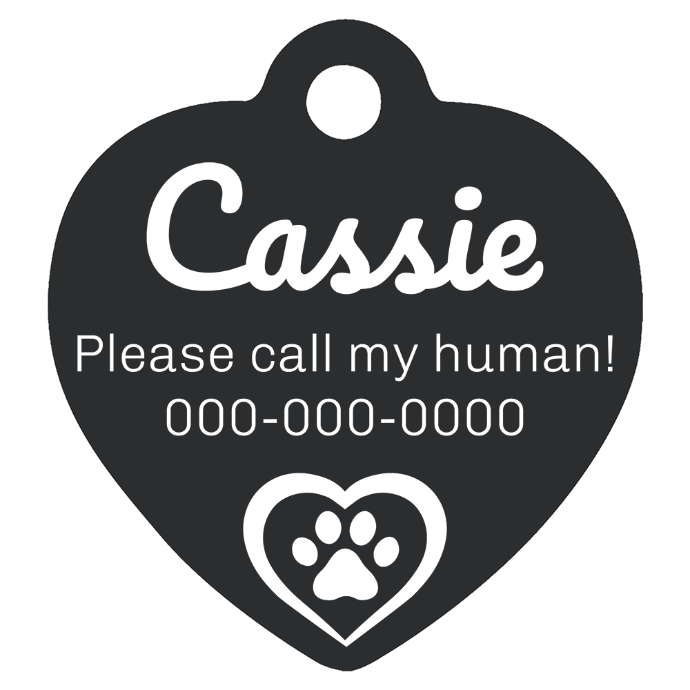 Heart Shaped Anodized Aluminum Pet Tags