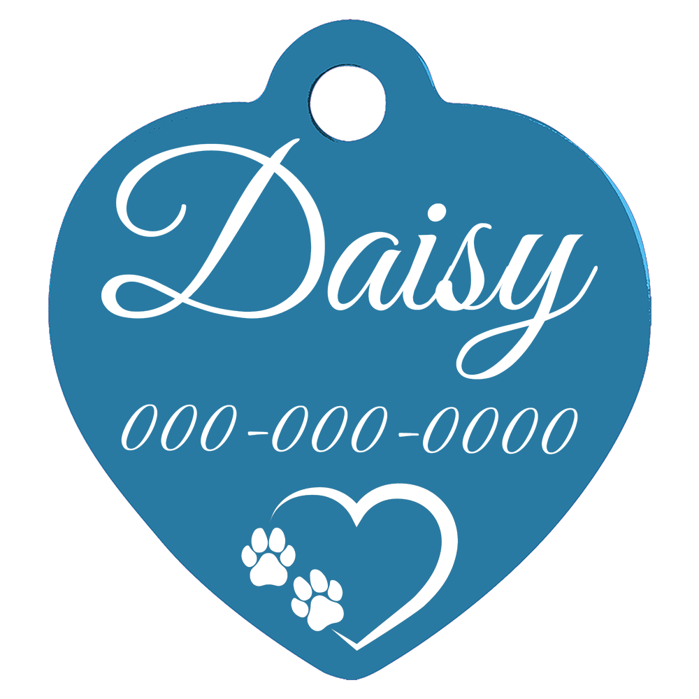 Heart Shaped Anodized Aluminum Pet Tags