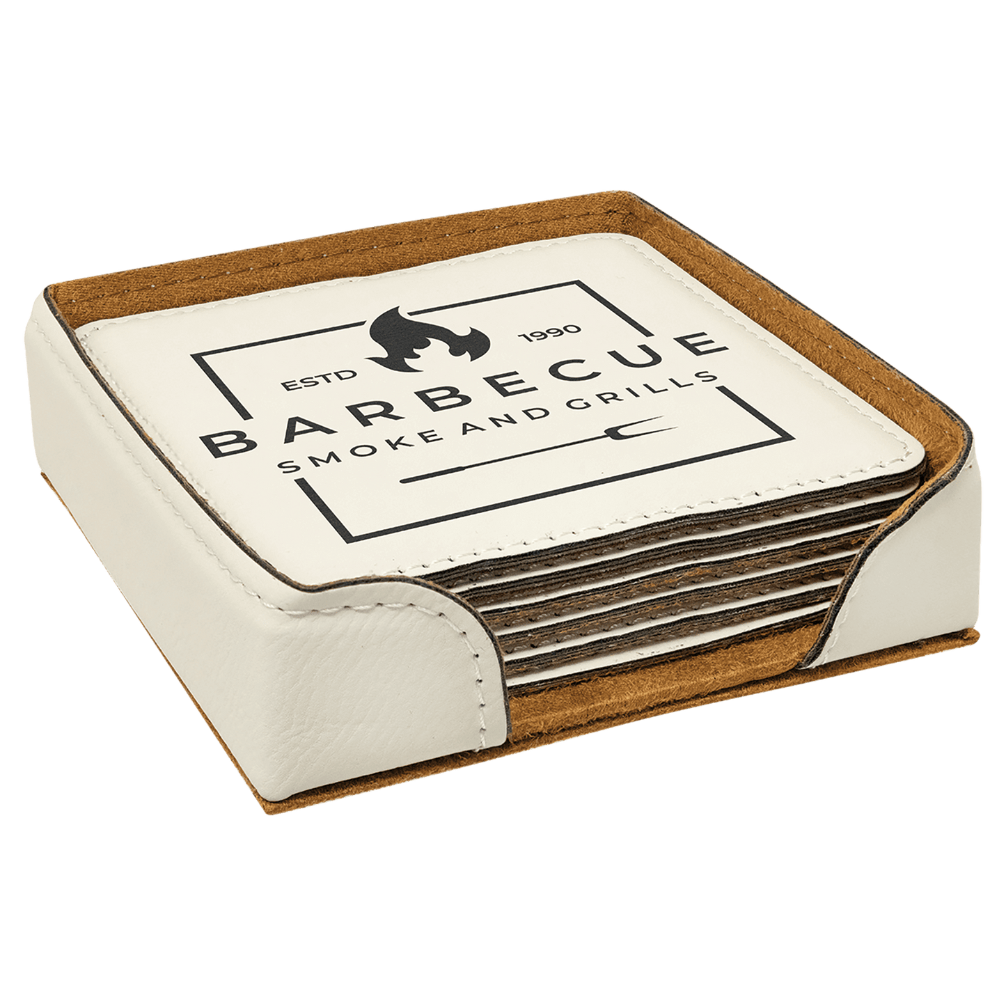 Leatherette 6-Coaster Set