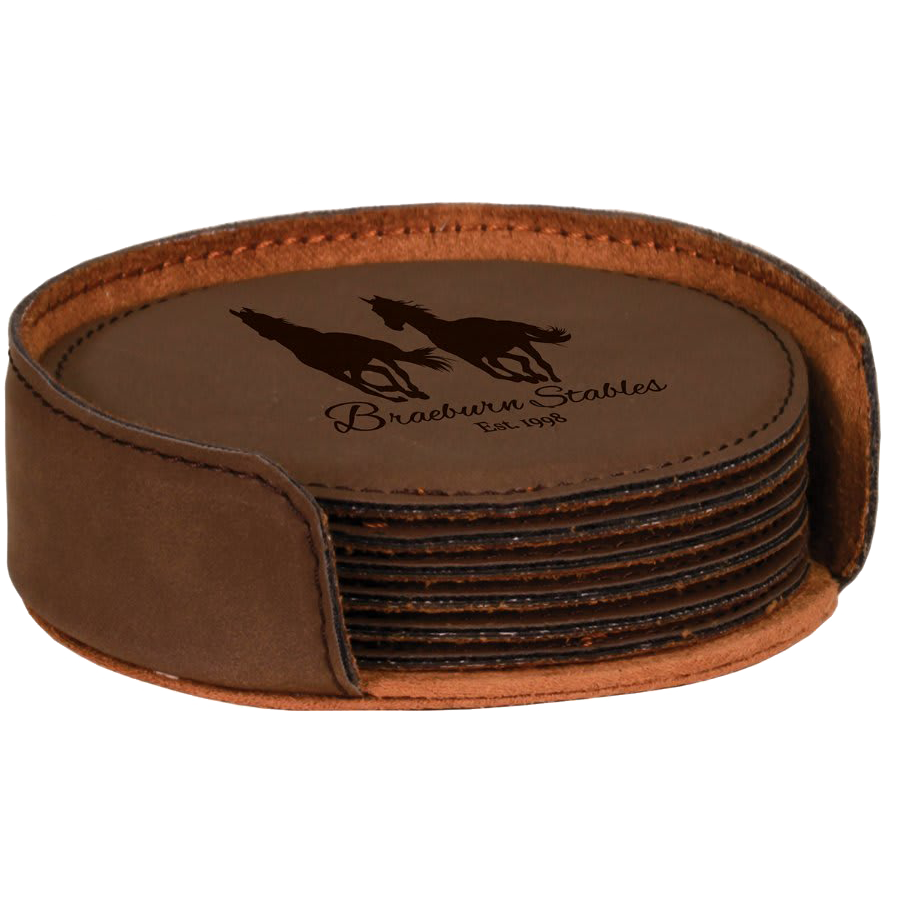 Leatherette 6-Coaster Set