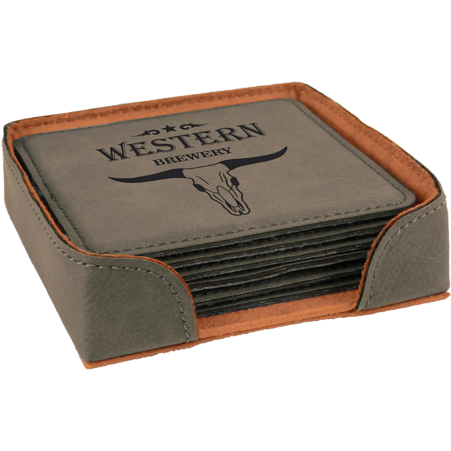 Leatherette 6-Coaster Set