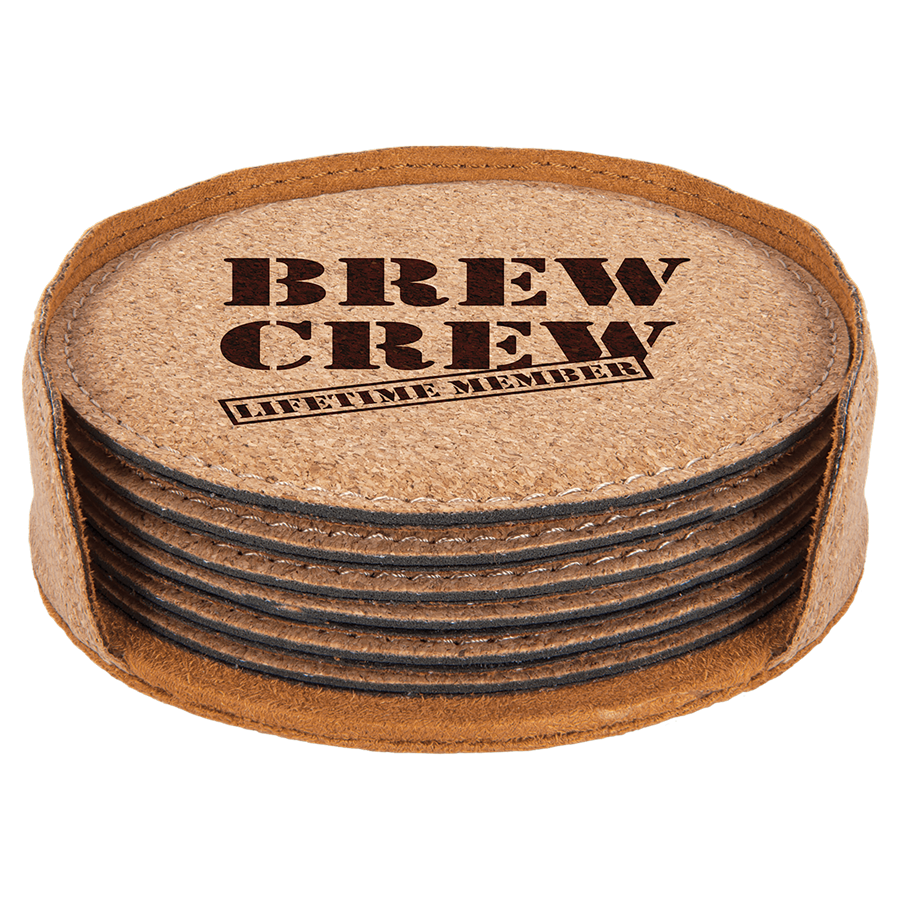 Leatherette 6-Coaster Set