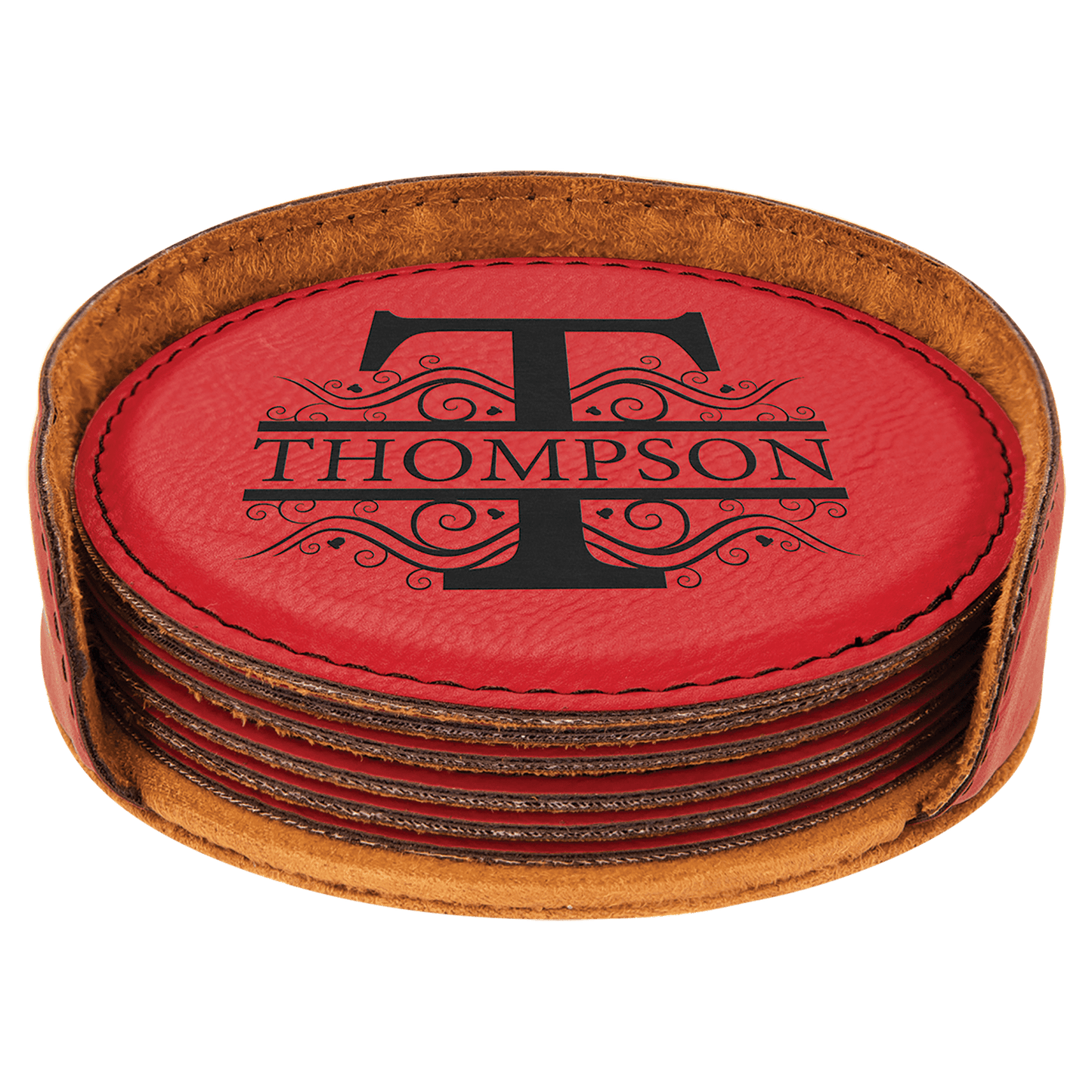 Leatherette 6-Coaster Set