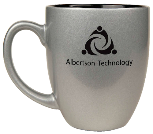 Customized Laser Etched 16 oz. Ceramic Bistro Coffee Mug
