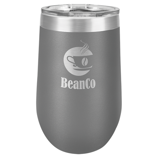 Customized 16 oz. Polar Camel Vacuum Insulated Stemless Wine Tumbler with Clear Lid