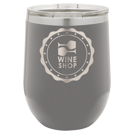 Customized 12 oz. Polar Camel Vacuum Insulated Stemless Wine Tumbler with Clear Lid