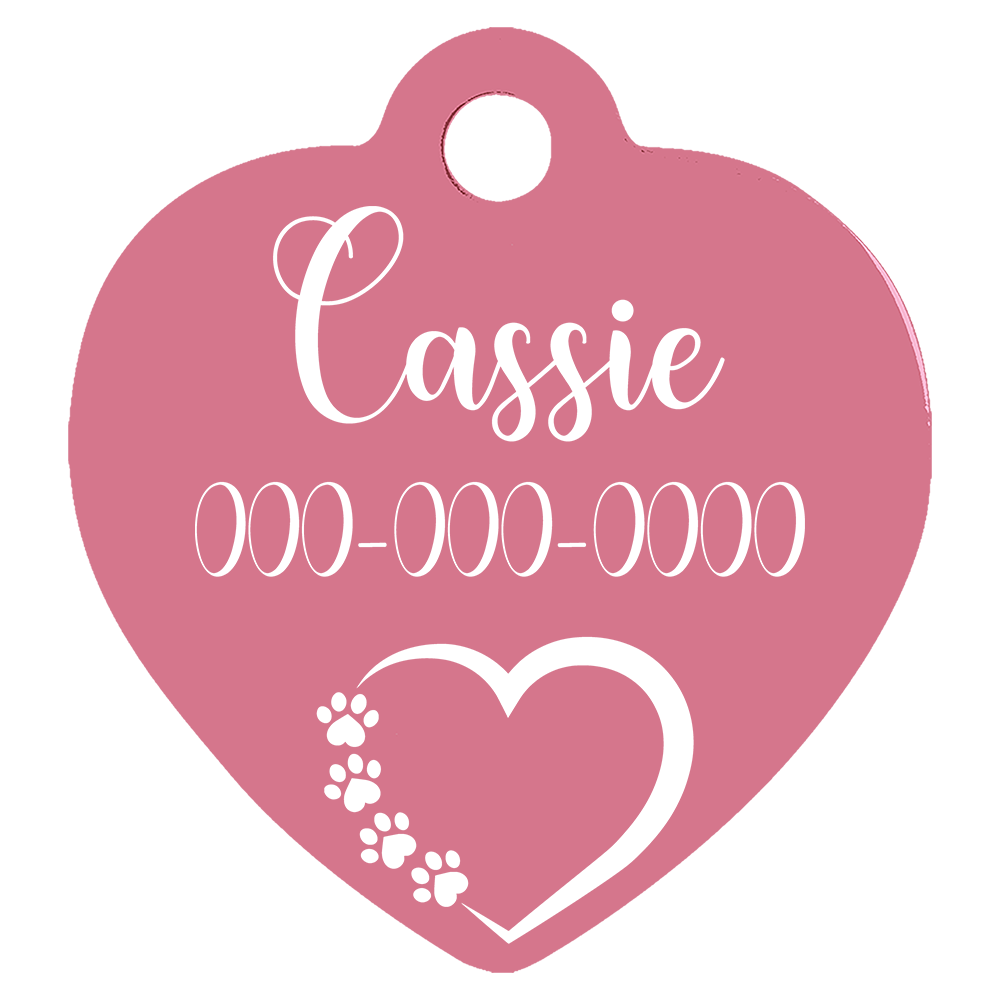 Heart Shaped Anodized Aluminum Pet Tags