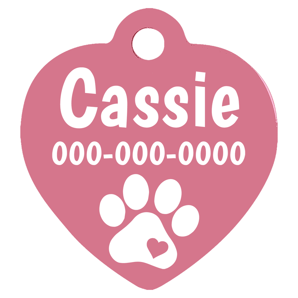 Heart Shaped Anodized Aluminum Pet Tags