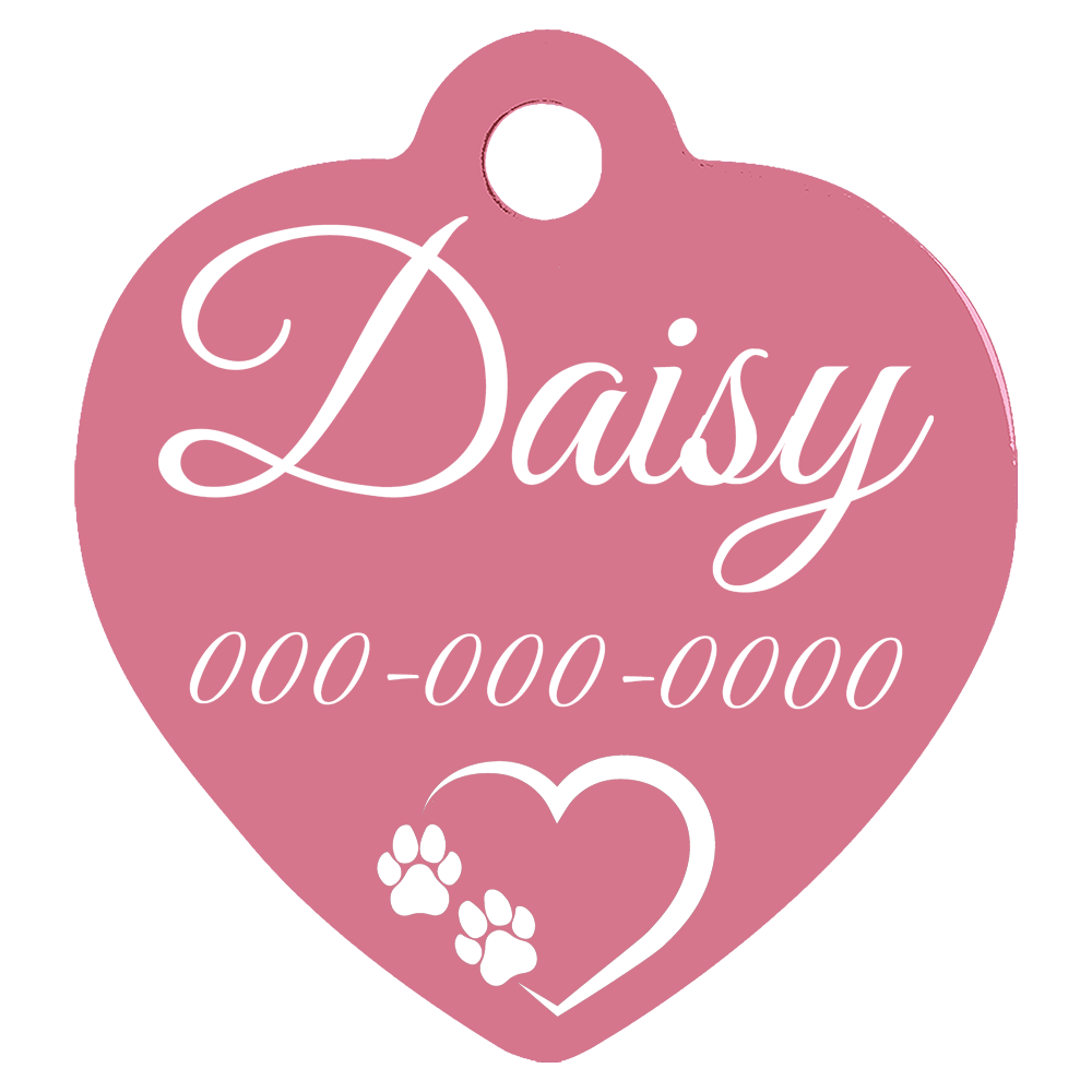 Heart Shaped Anodized Aluminum Pet Tags