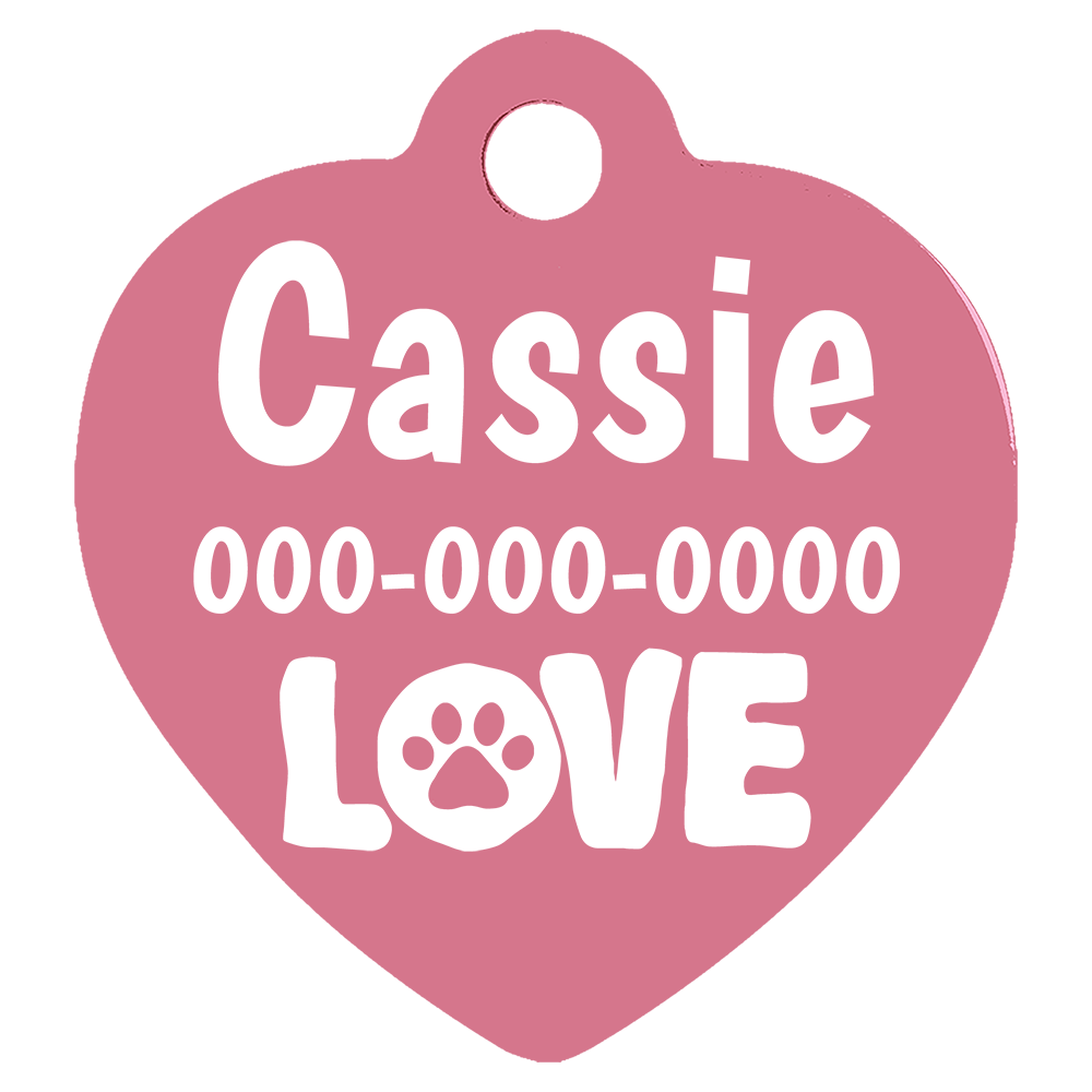 Heart Shaped Anodized Aluminum Pet Tags