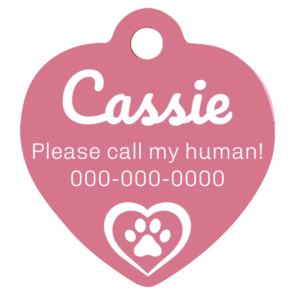 Heart Shaped Anodized Aluminum Pet Tags