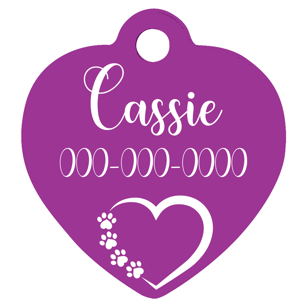 Heart Shaped Anodized Aluminum Pet Tags
