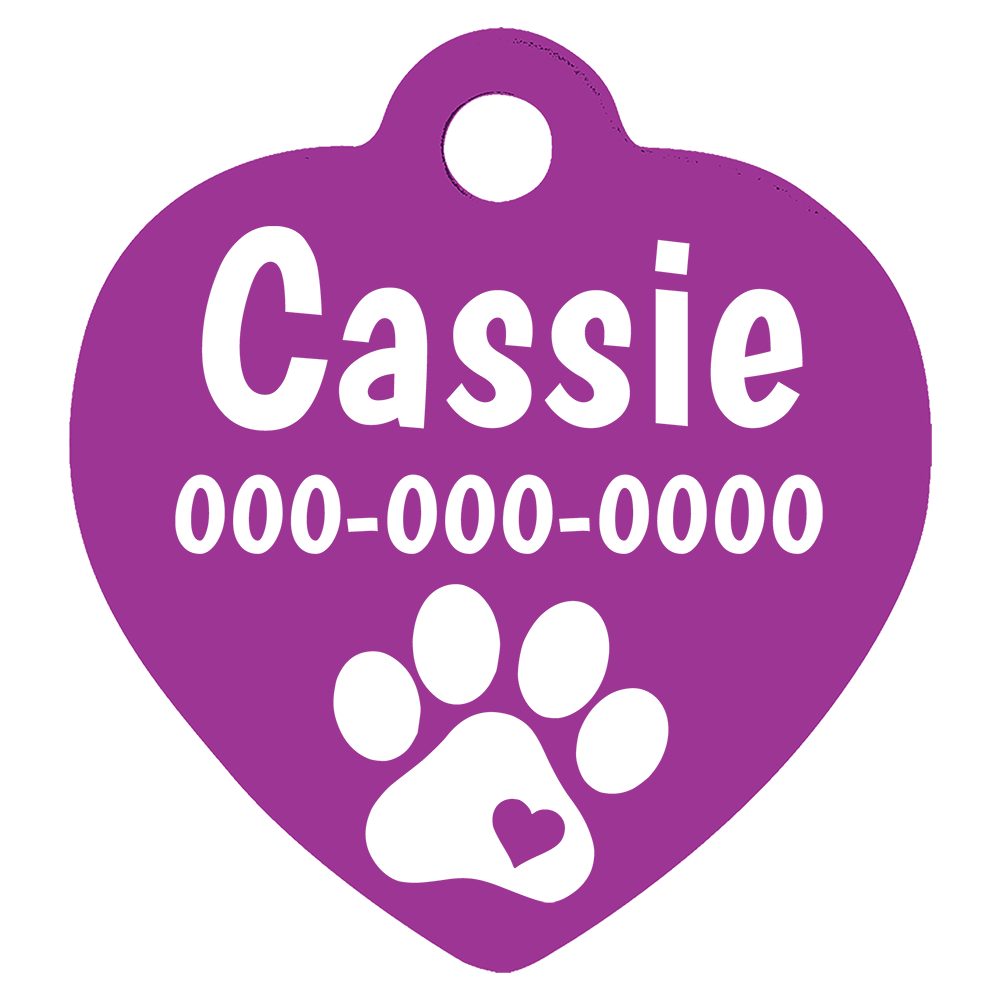 Heart Shaped Anodized Aluminum Pet Tags