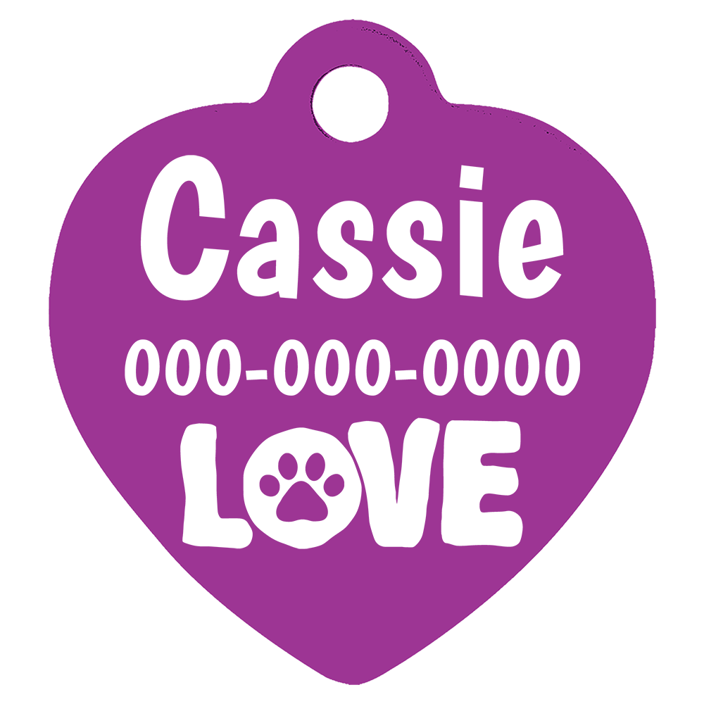 Heart Shaped Anodized Aluminum Pet Tags