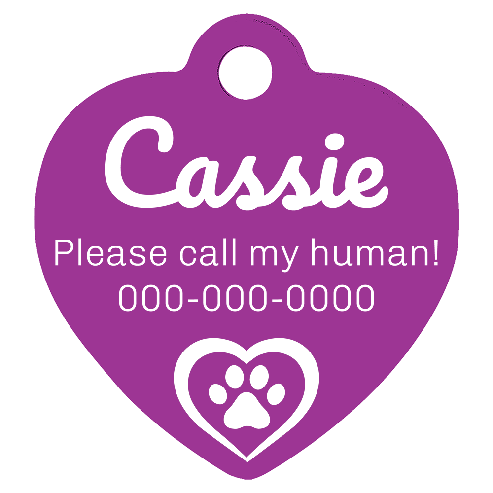 Heart Shaped Anodized Aluminum Pet Tags