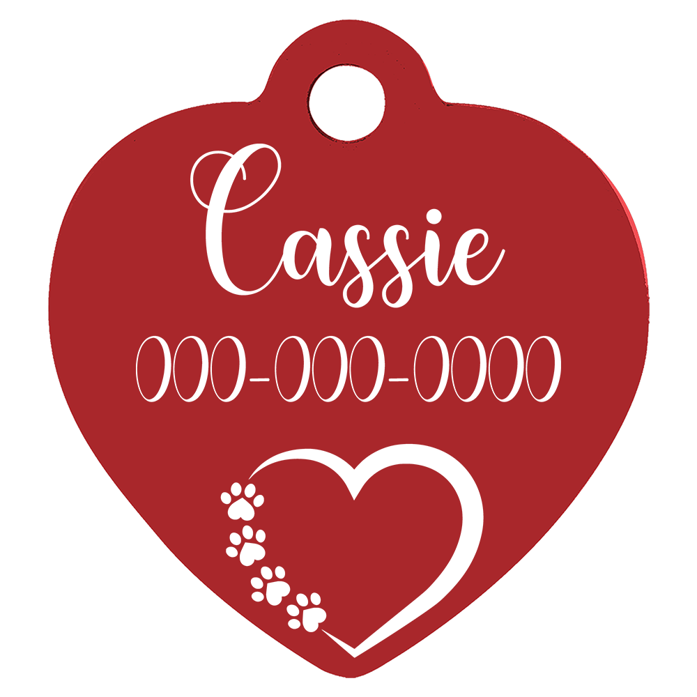 Heart Shaped Anodized Aluminum Pet Tags
