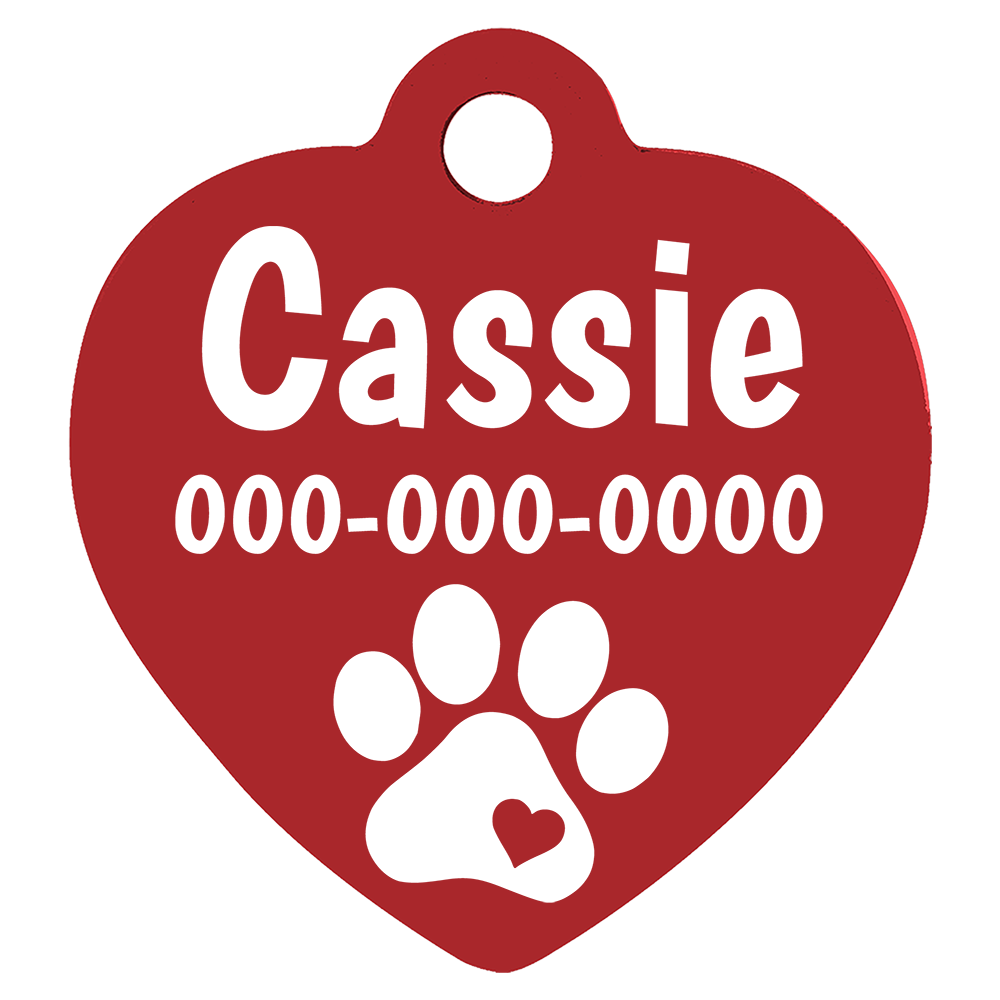 Heart Shaped Anodized Aluminum Pet Tags