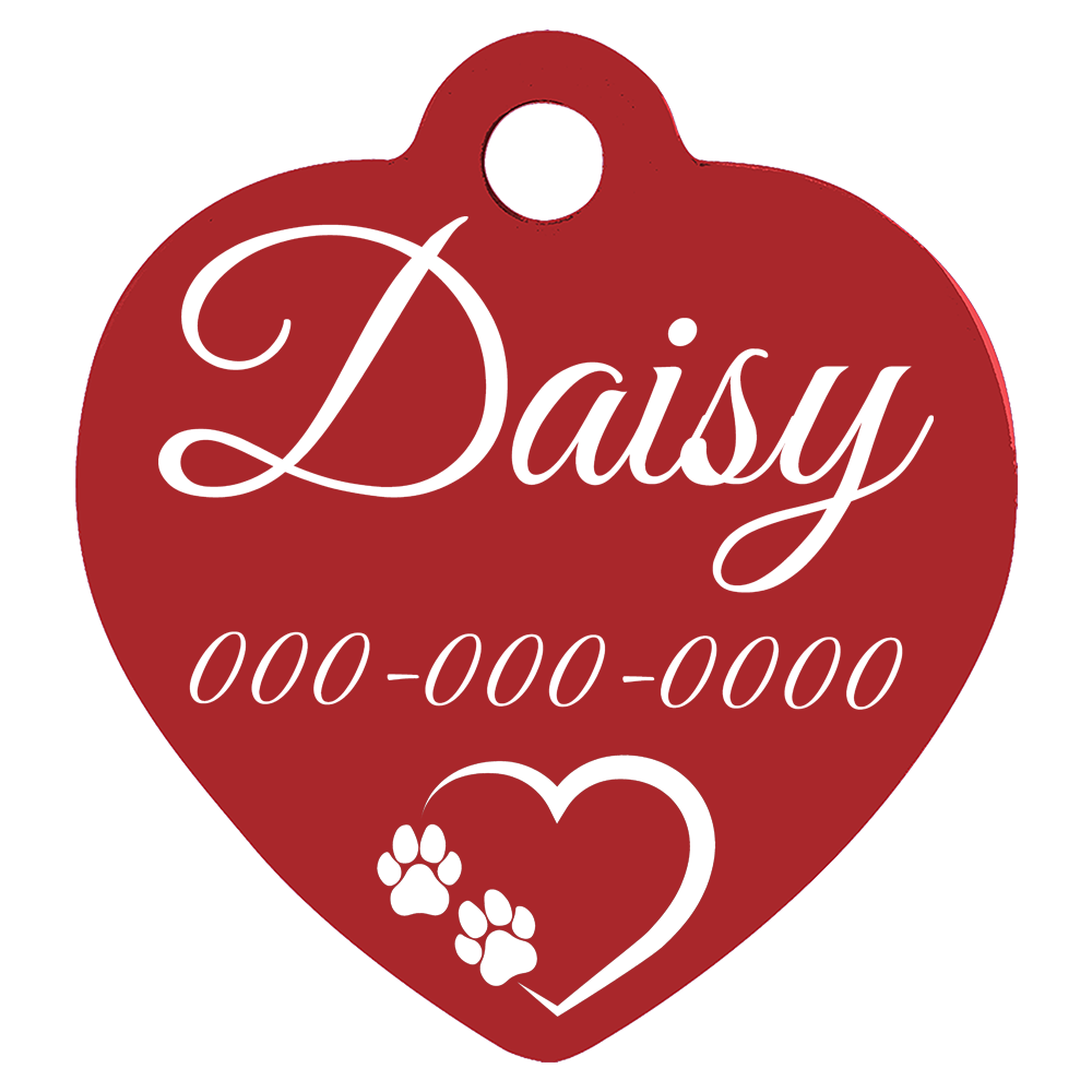 Heart Shaped Anodized Aluminum Pet Tags