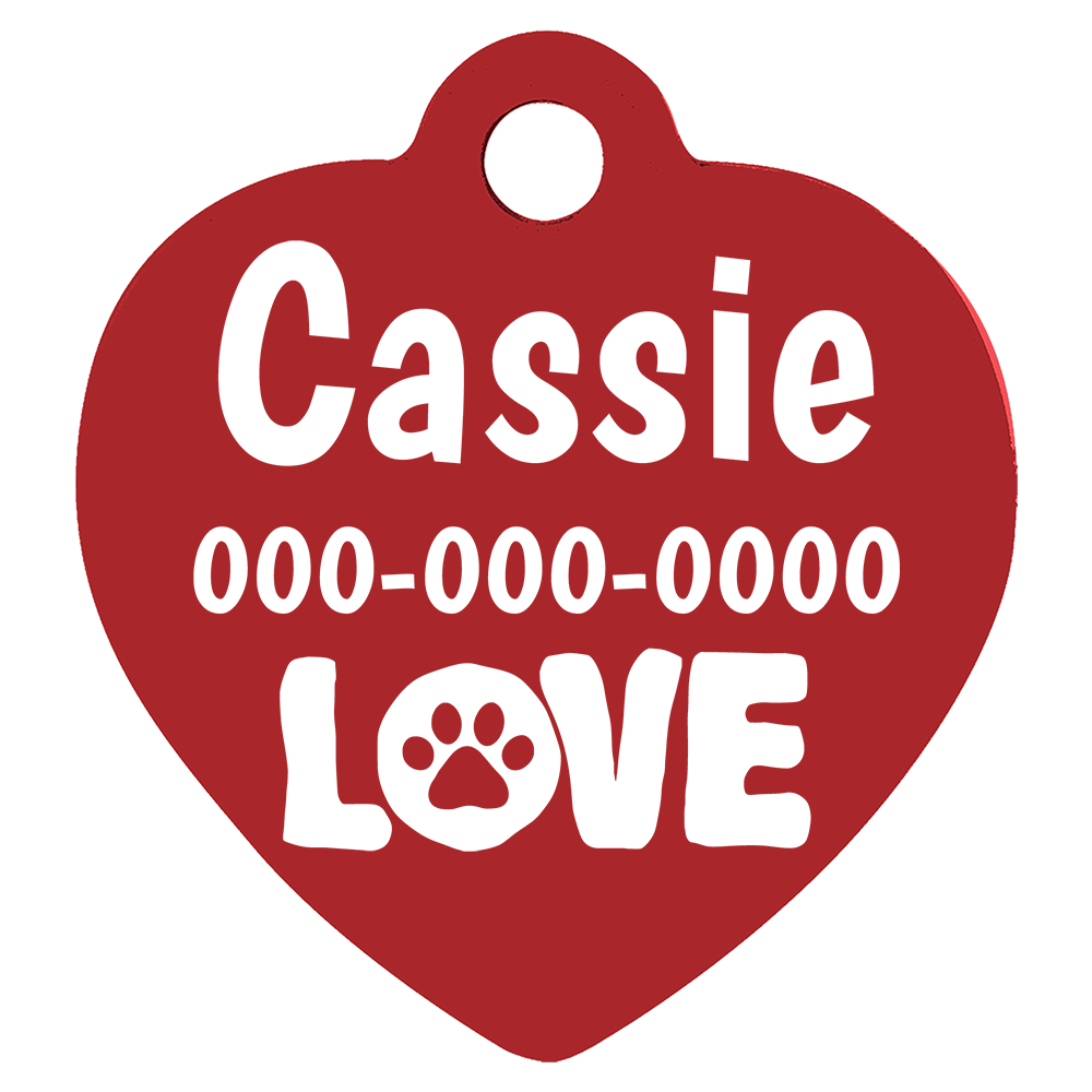 Heart Shaped Anodized Aluminum Pet Tags