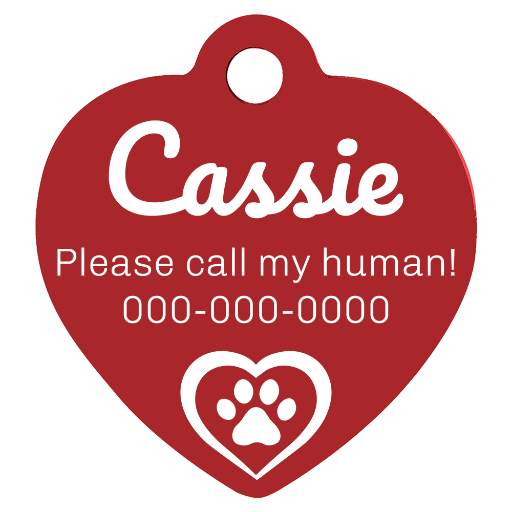 Heart Shaped Anodized Aluminum Pet Tags