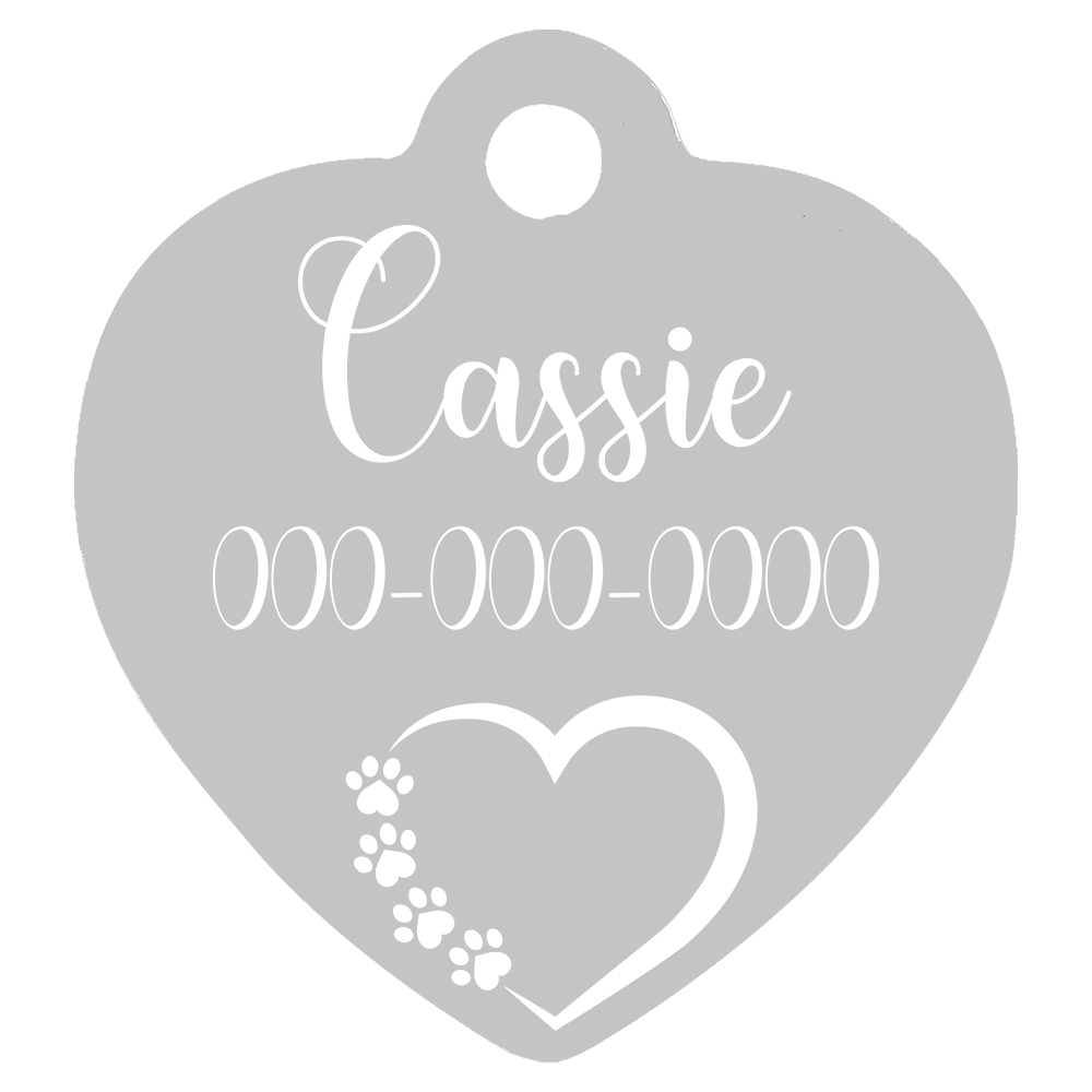 Heart Shaped Anodized Aluminum Pet Tags