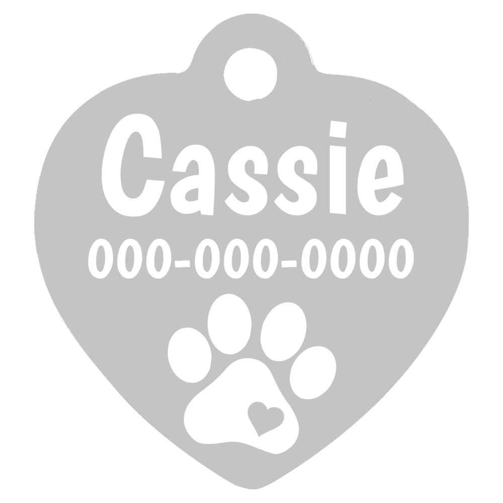 Heart Shaped Anodized Aluminum Pet Tags