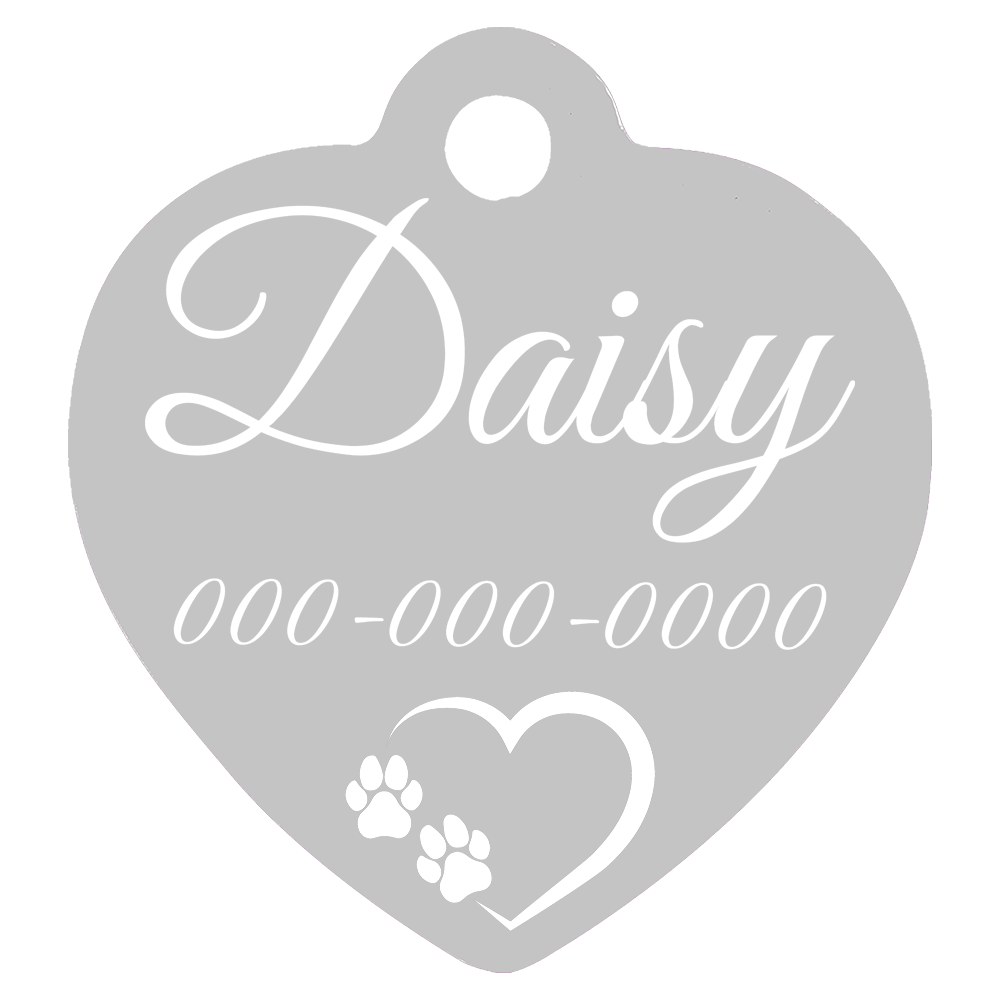 Heart Shaped Anodized Aluminum Pet Tags