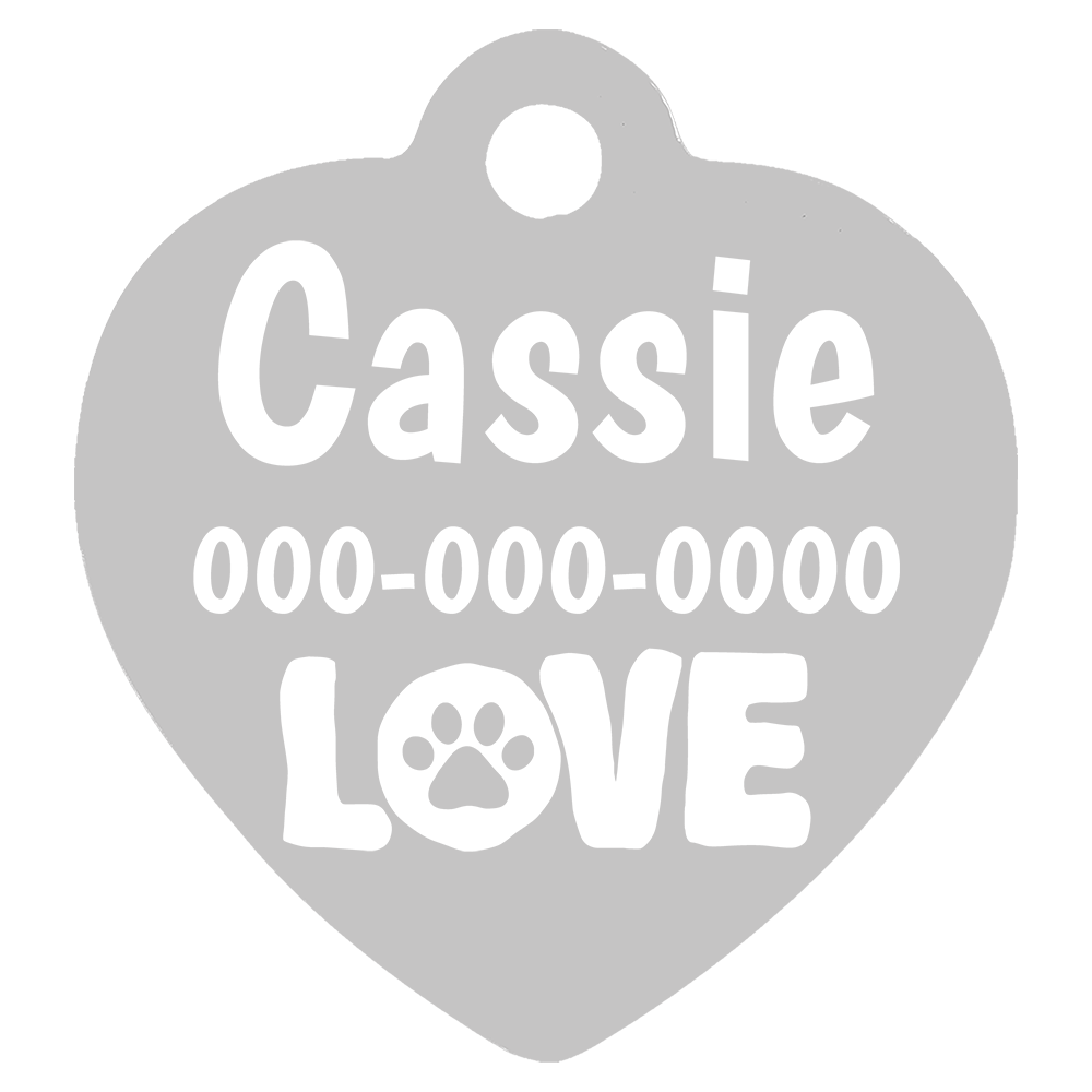 Heart Shaped Anodized Aluminum Pet Tags