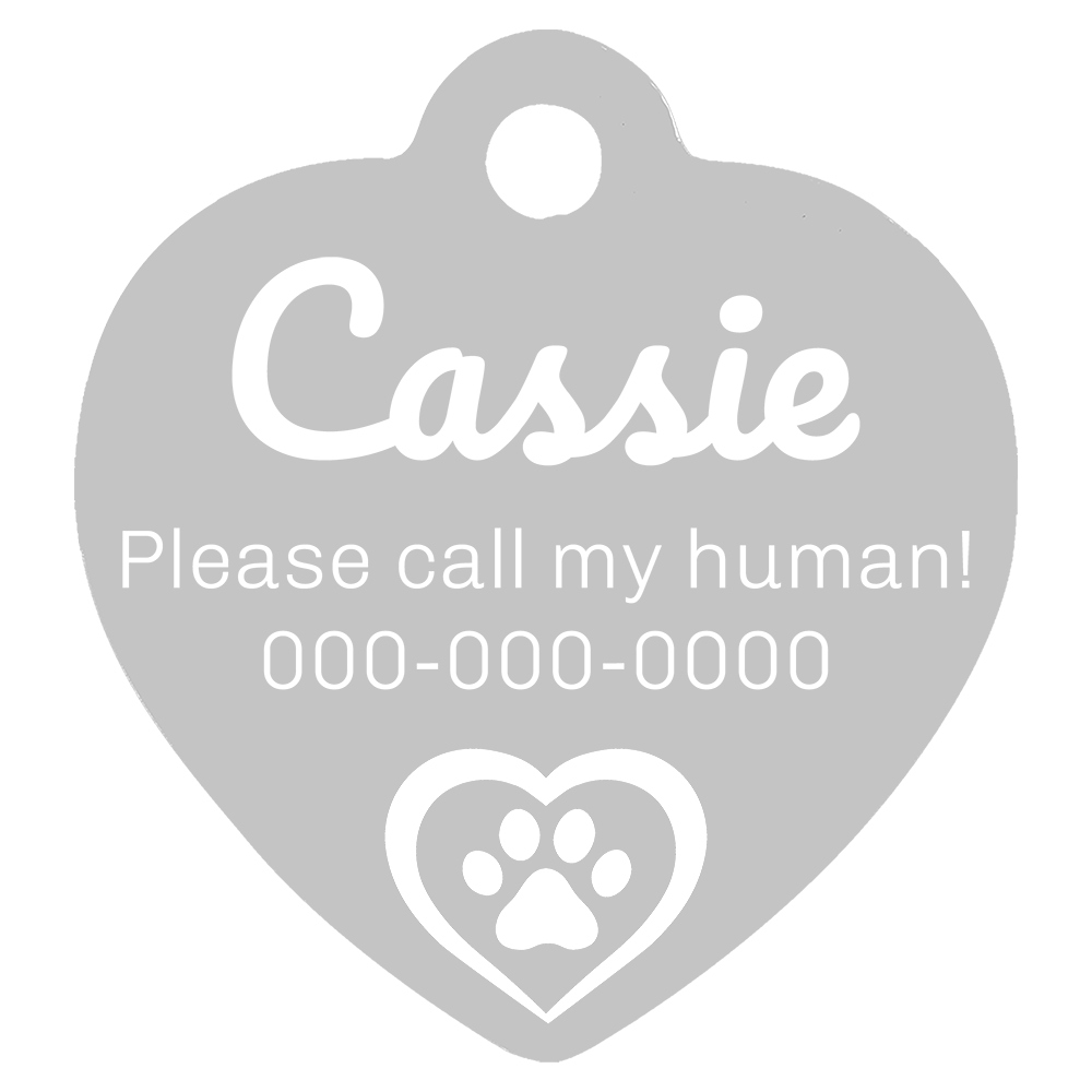Heart Shaped Anodized Aluminum Pet Tags