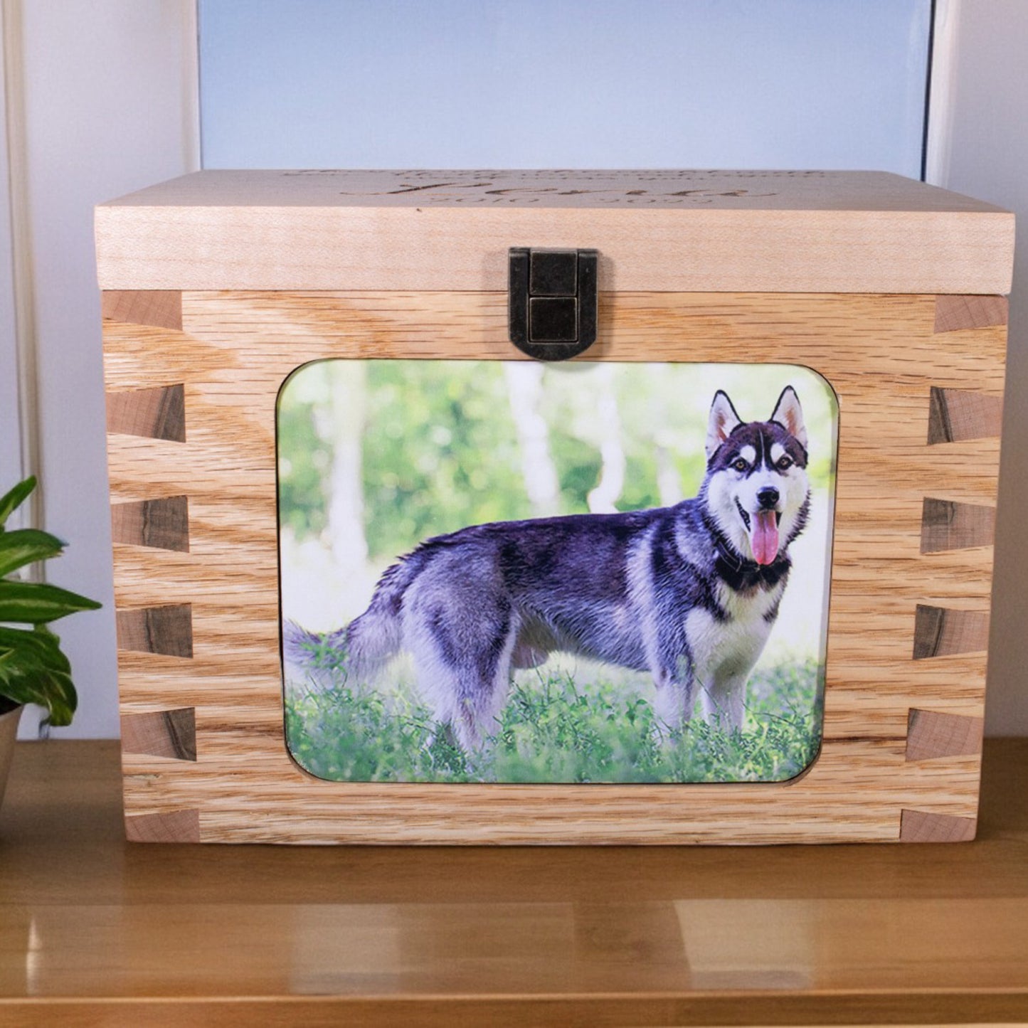 Handmade Oak and Maple Customized Dovetail Pet Urn