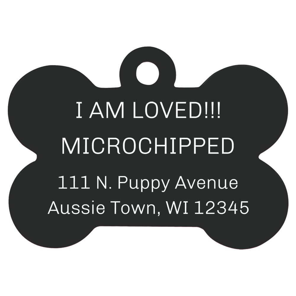 Anodized Aluminum Bone Pet Tags