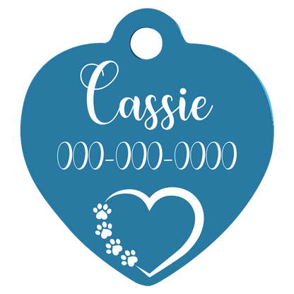 Heart Shaped Anodized Aluminum Pet Tags