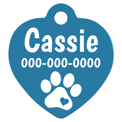 Heart Shaped Anodized Aluminum Pet Tags