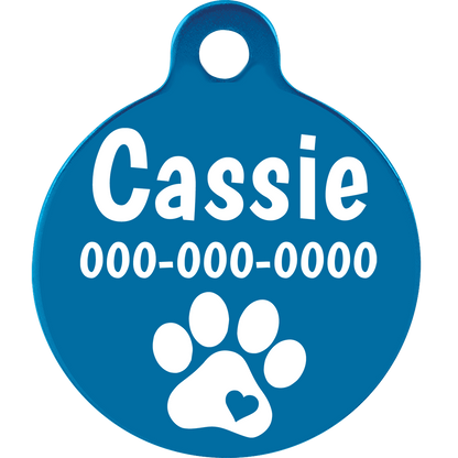 Round Medallion Anodized Aluminum Pet Tags