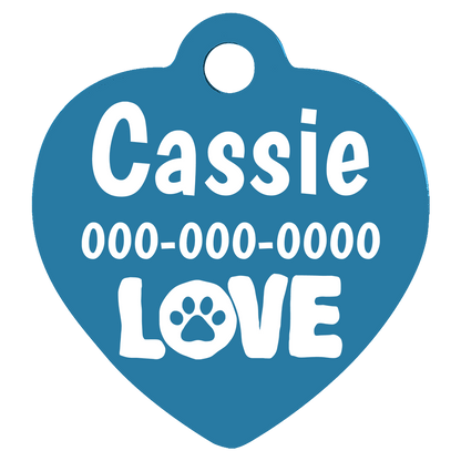 Heart Shaped Anodized Aluminum Pet Tags