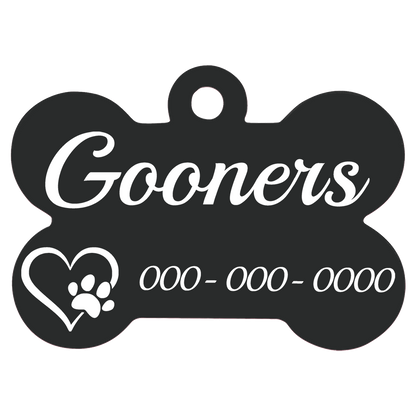 Anodized Aluminum Bone Pet Tags