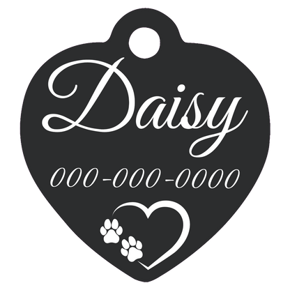Heart Shaped Anodized Aluminum Pet Tags