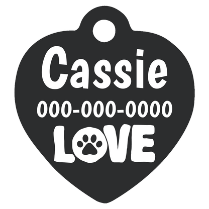 Heart Shaped Anodized Aluminum Pet Tags