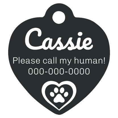 Heart Shaped Anodized Aluminum Pet Tags
