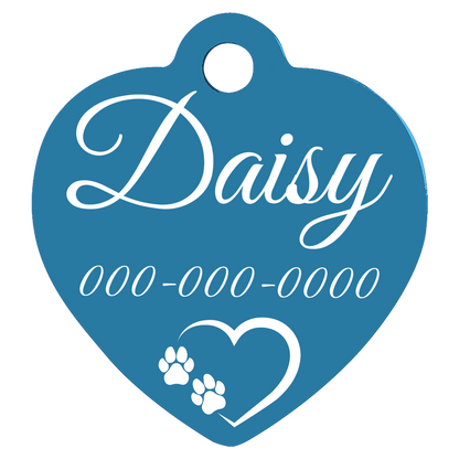 Heart Shaped Anodized Aluminum Pet Tags