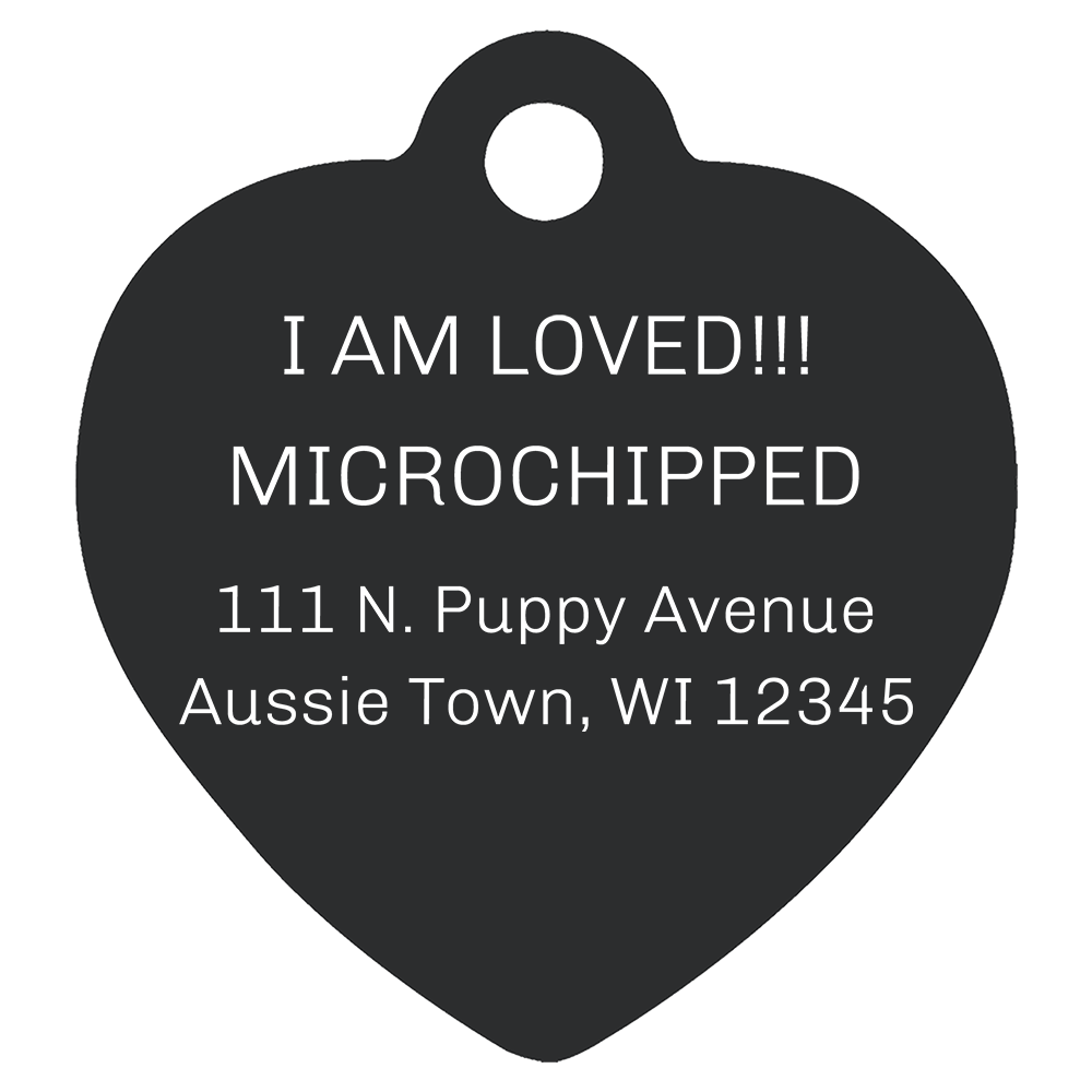 Heart Shaped Anodized Aluminum Pet Tags