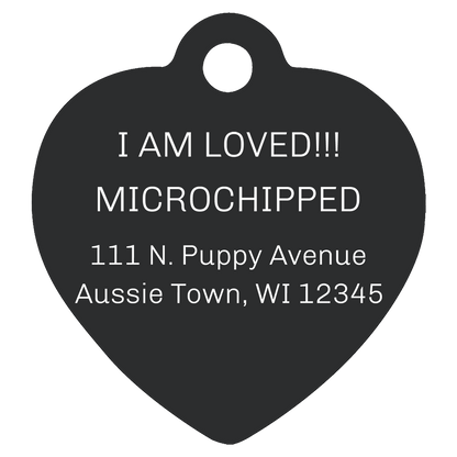 Heart Shaped Anodized Aluminum Pet Tags