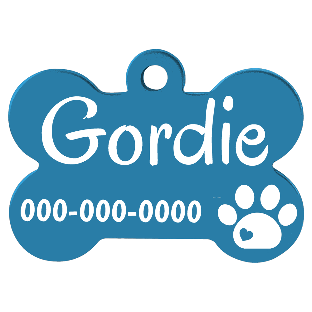 Anodized Aluminum Bone Pet Tags