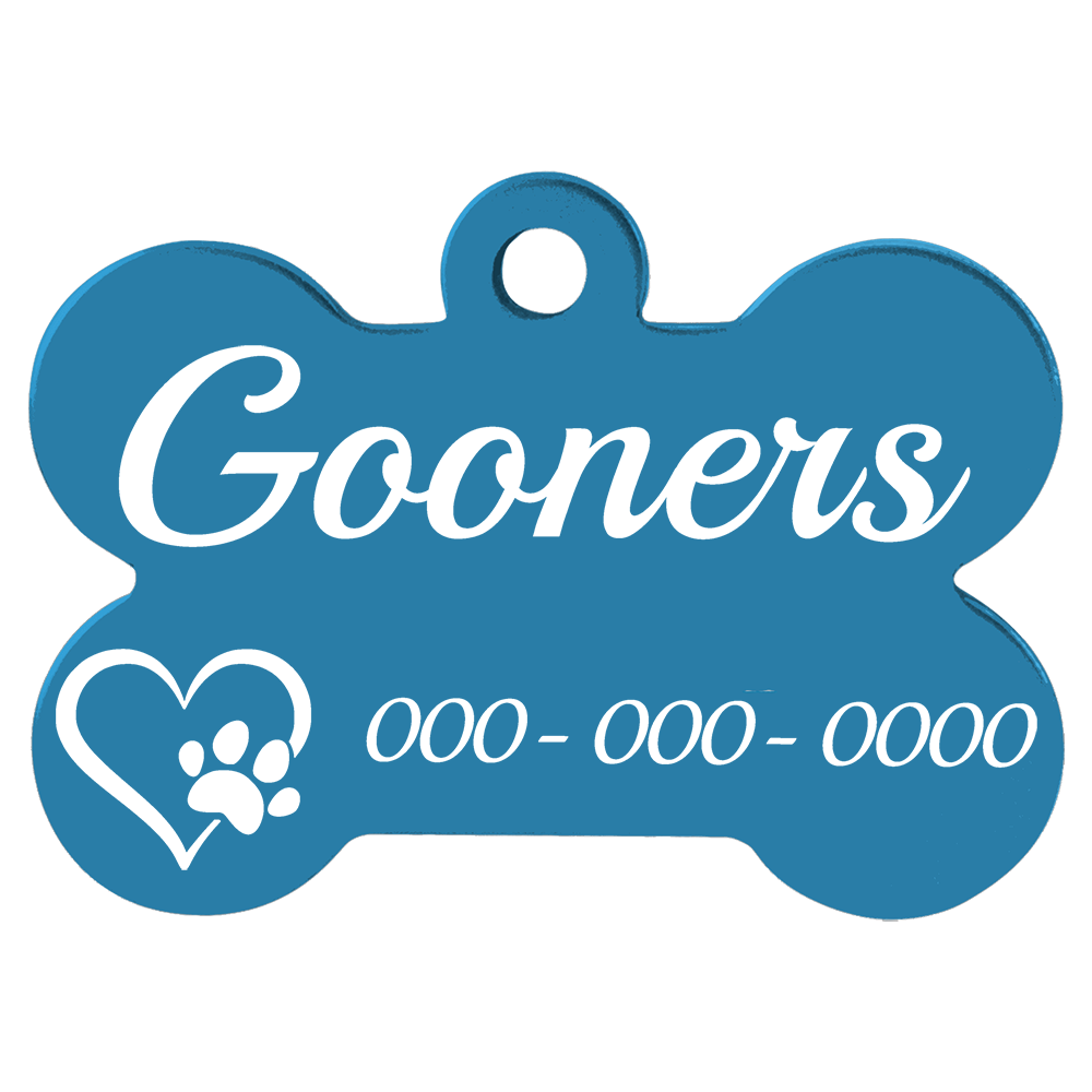 Anodized Aluminum Bone Pet Tags